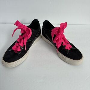 Nike Women's Black Sneakers with Pink Laces